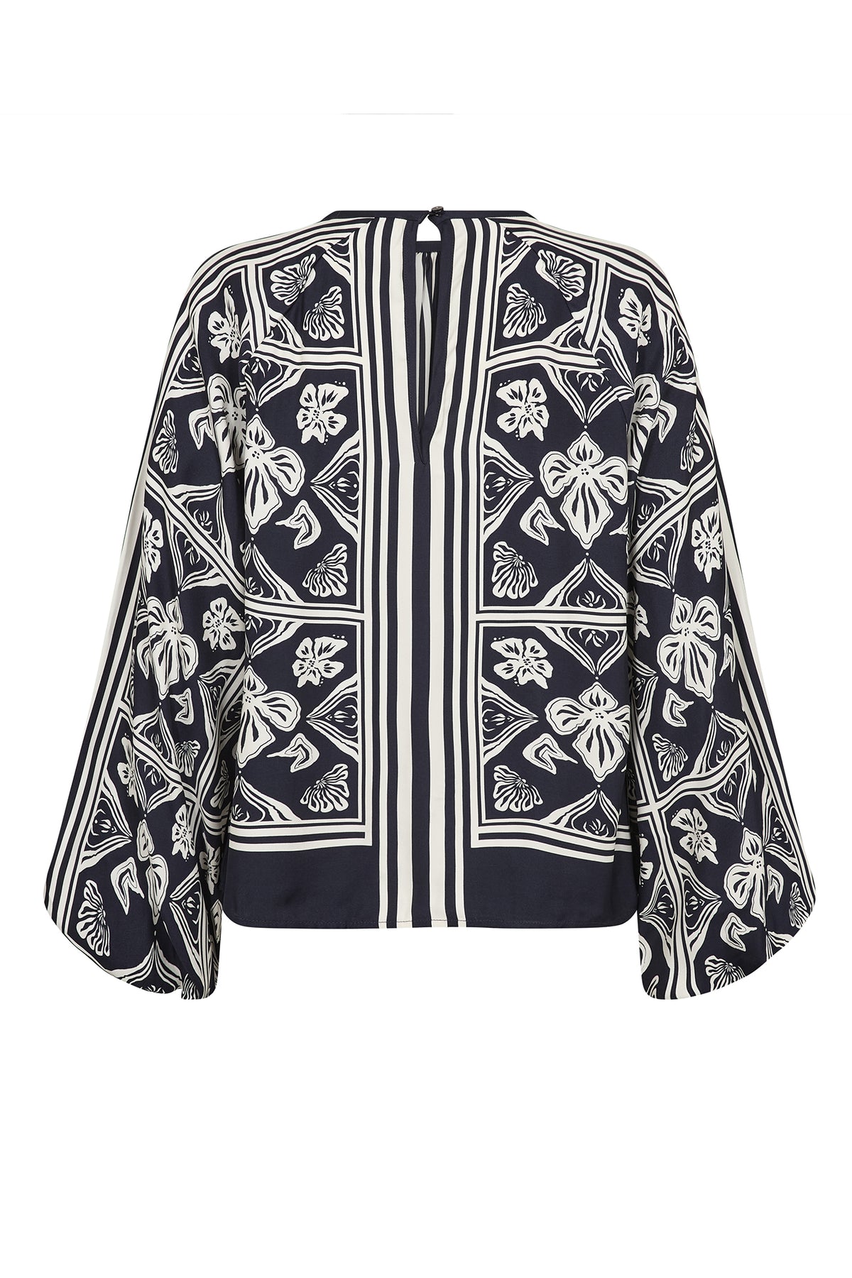 MMMilkey Linocut Blouse Salute Navy - 181040
