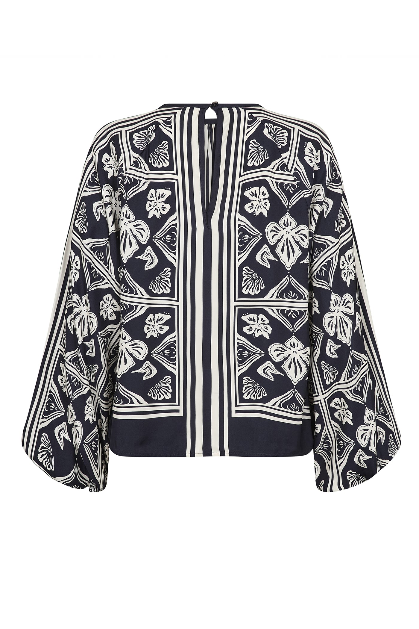MMMilkey Linocut Blouse Salute Navy - 181040