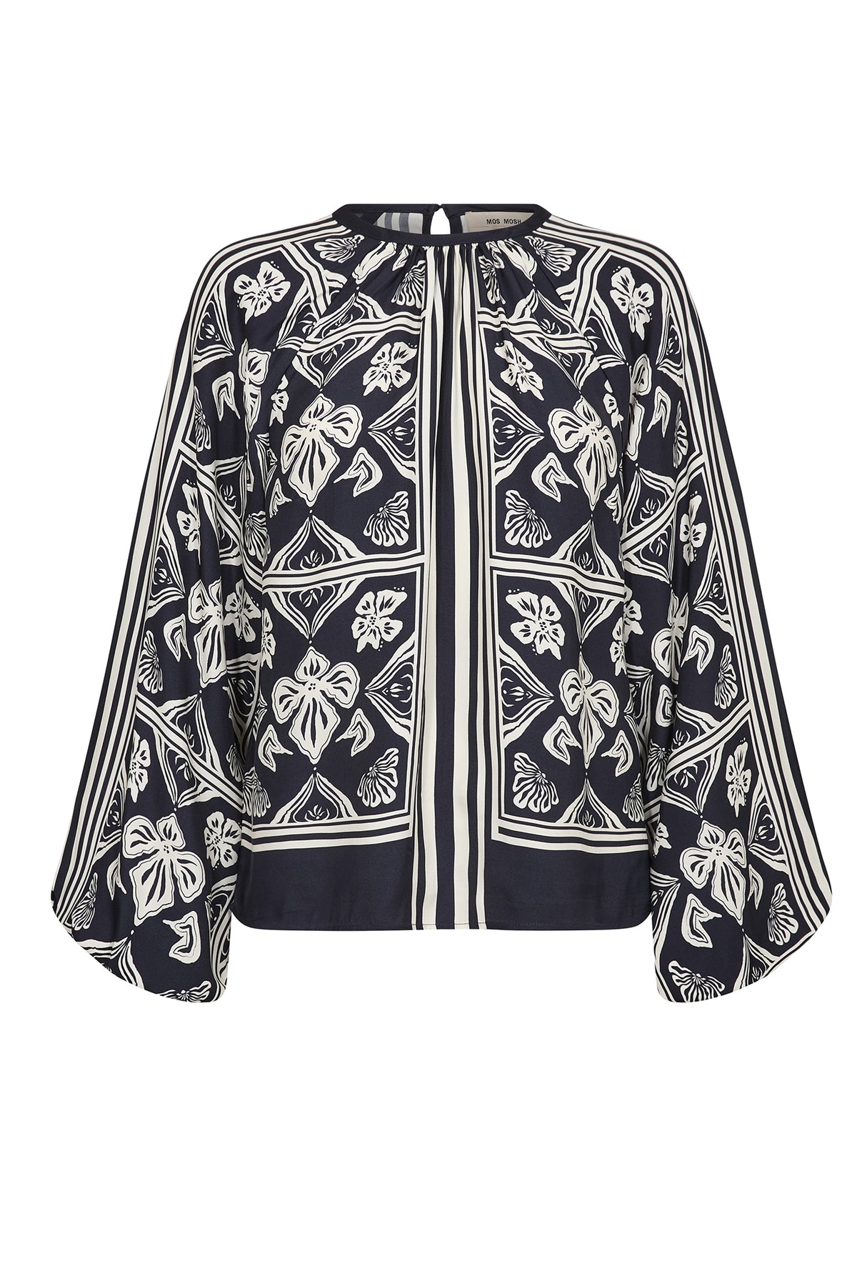 MMMilkey Linocut Blouse Salute Navy - 181040