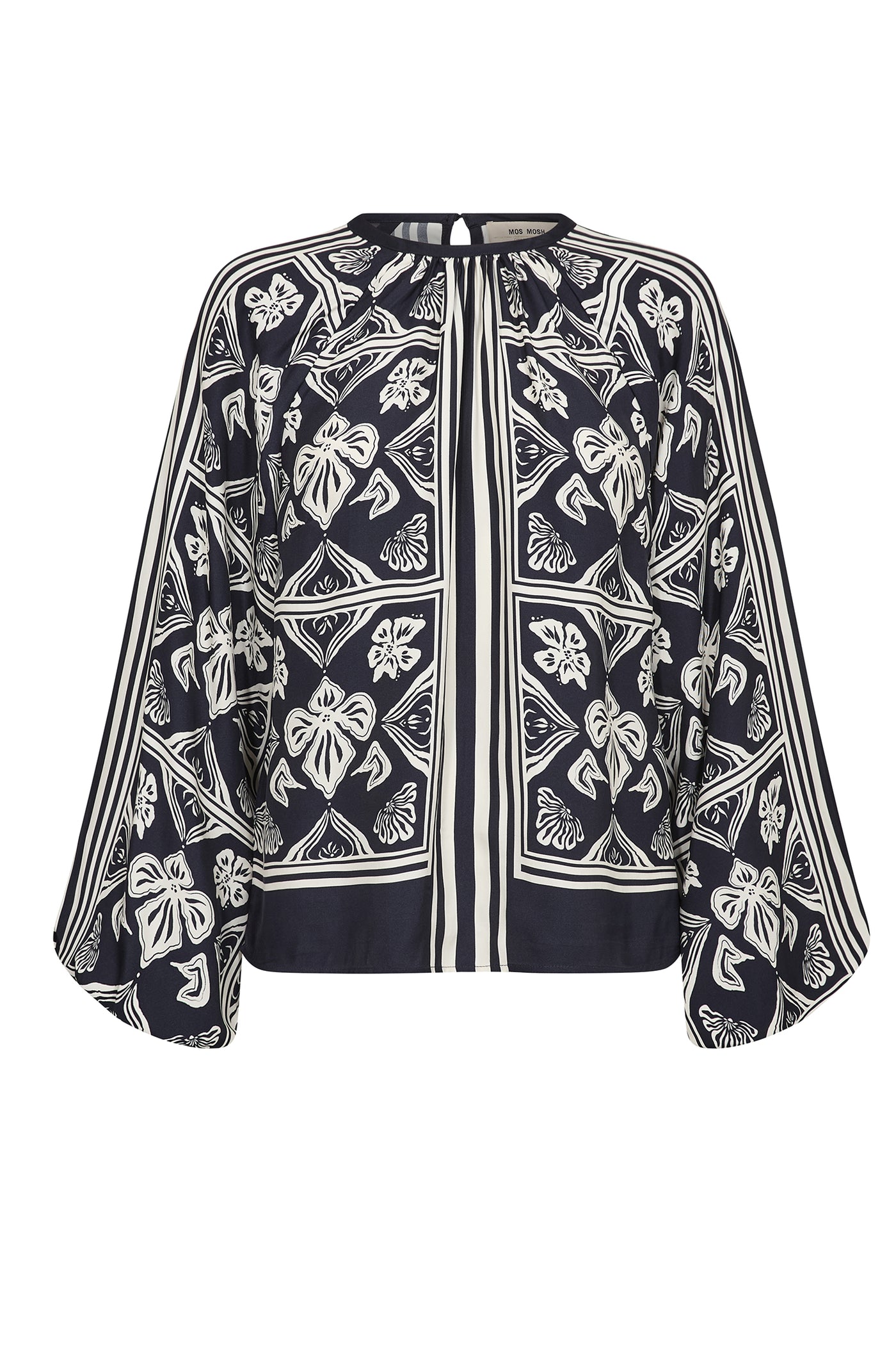 MMMilkey Linocut Blouse Salute Navy - 181040