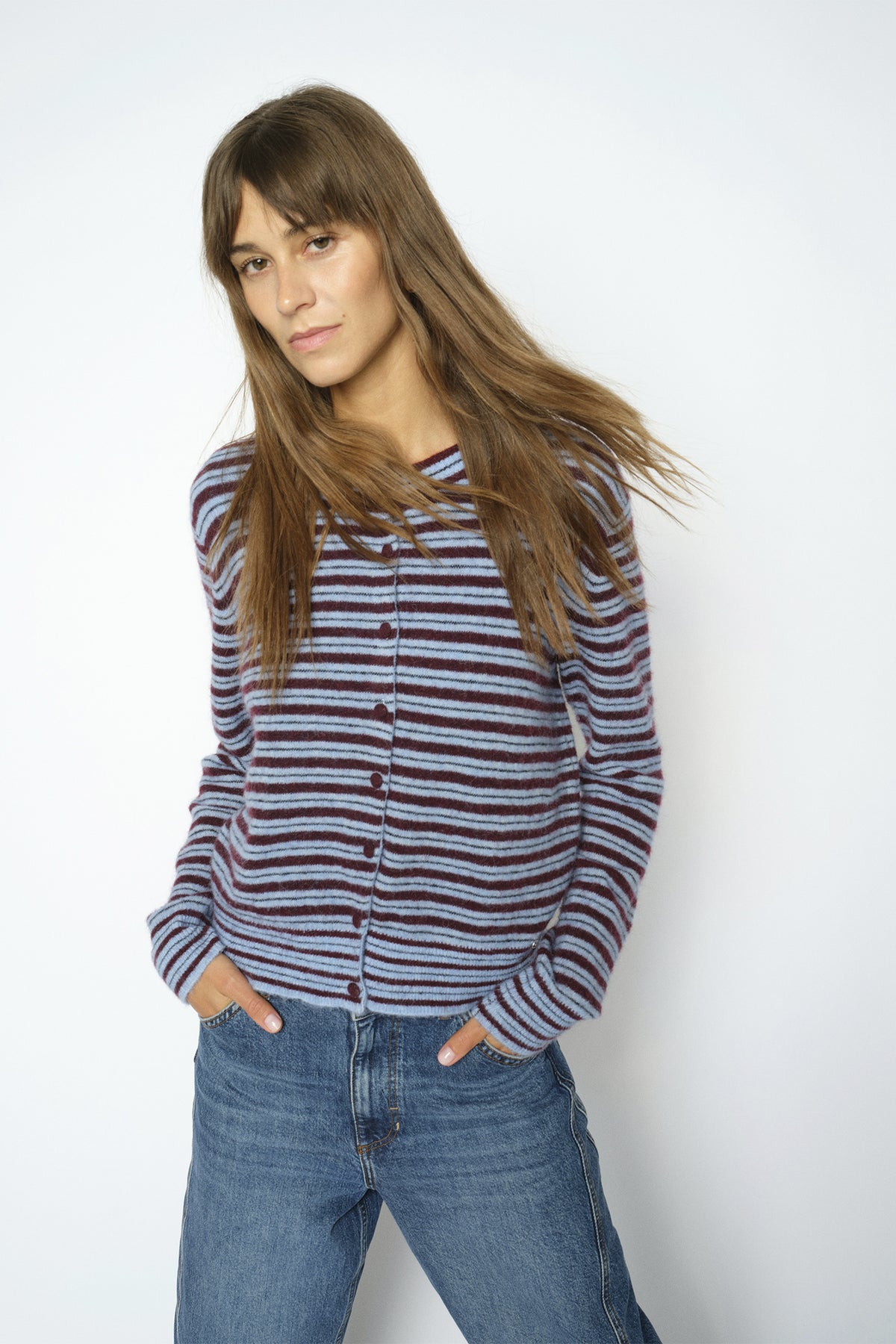 MMMilvi Stripe Cardigan Port Royale - 183000