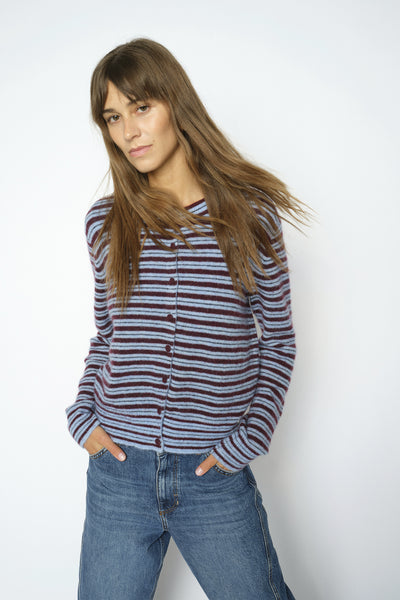 MMMilvi Stripe Cardigan Port Royale - 183000 Thumbnail