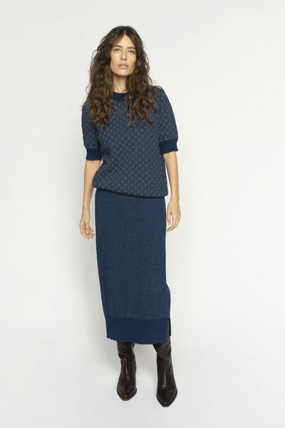 MMMined Knit Skirt DARK BLUE - 178670 Thumbnail