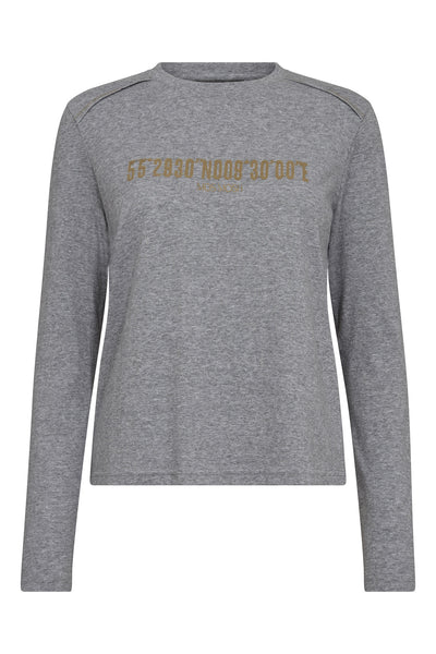 MMPaige O-LS Tee Grey Melange - 174030 Thumbnail
