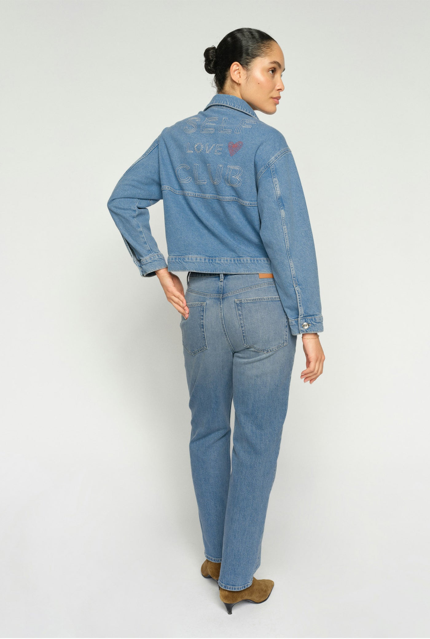 MMRachel Slanted Jeans Mid Blue - 178150