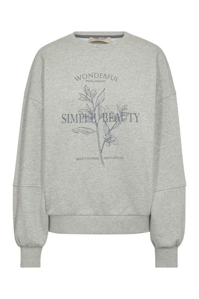 MMRafa O-LS Sweatshirt Light Grey Melange - 179010 Thumbnail