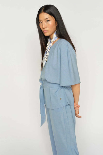 MMRikas Roy Blouse Light Blue - 178320 Thumbnail