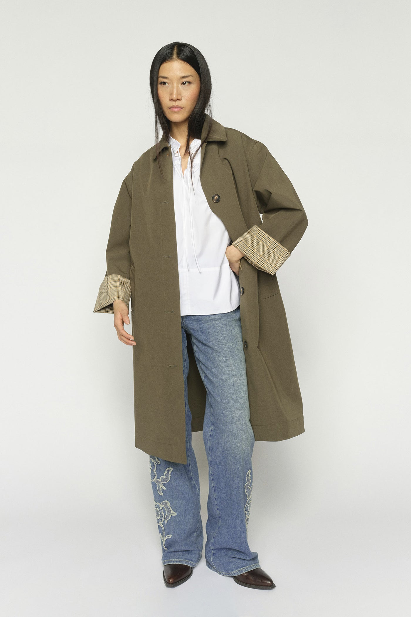 MMRiko Bora Trenchcoat Olive night - 178210
