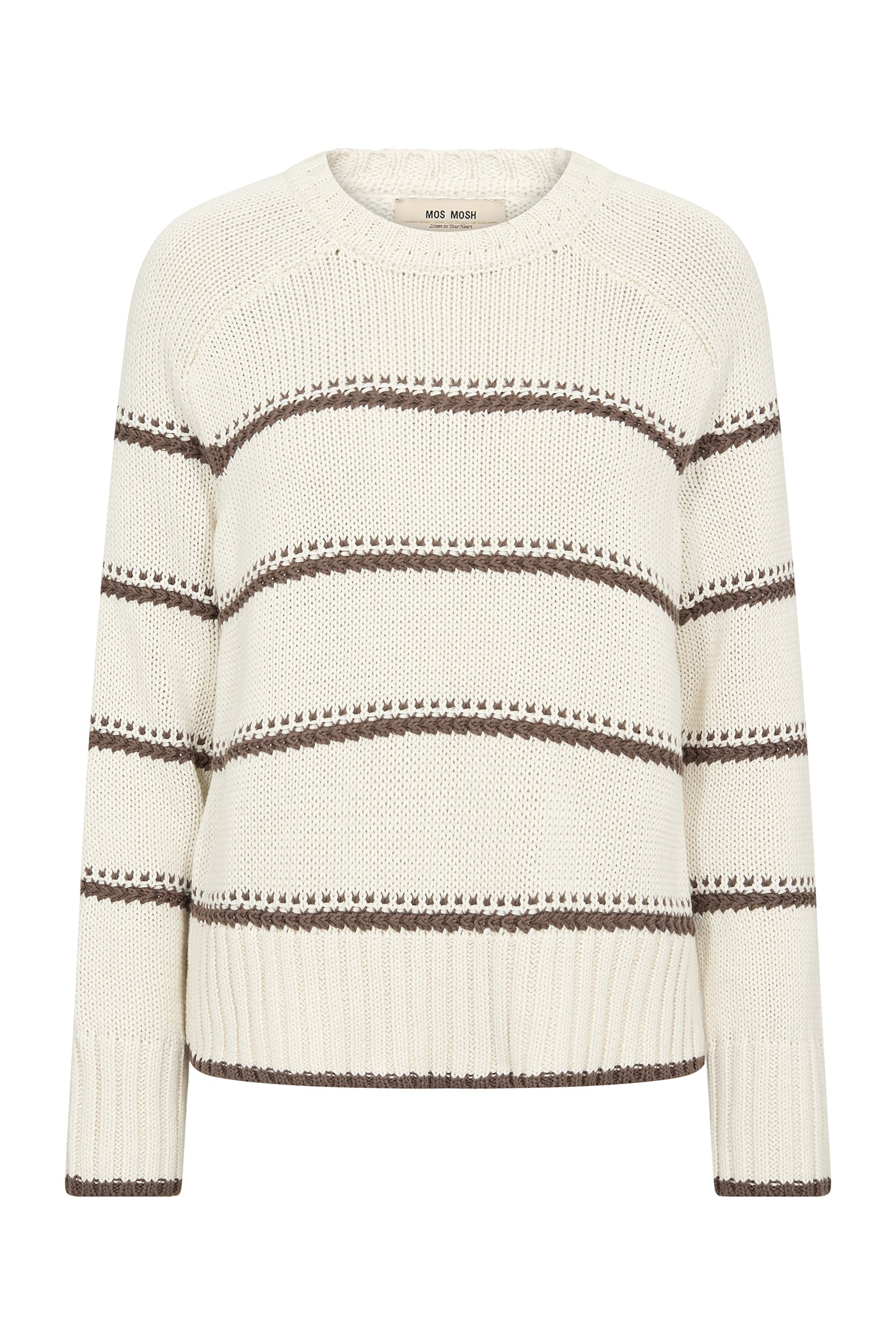 MMRola Bine Stripe Crewneck Kn Coffee Quartz - 176680