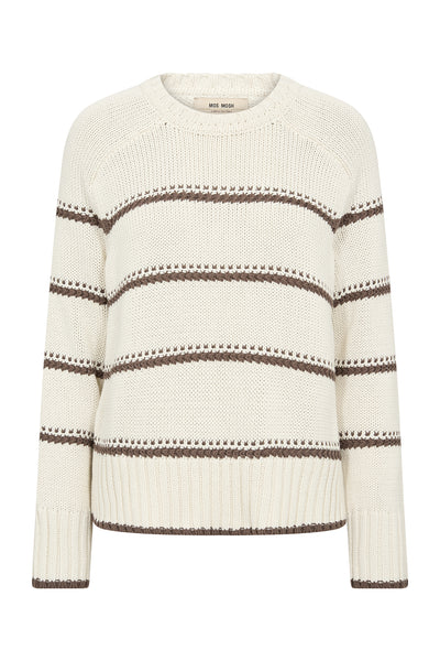 MMRola Bine Stripe Crewneck Kn Coffee Quartz - 176680 Thumbnail