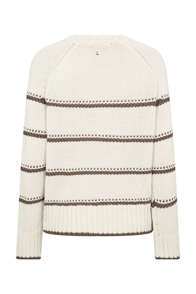 MMRola Bine Stripe Crewneck Kn Coffee Quartz - 176680 Thumbnail