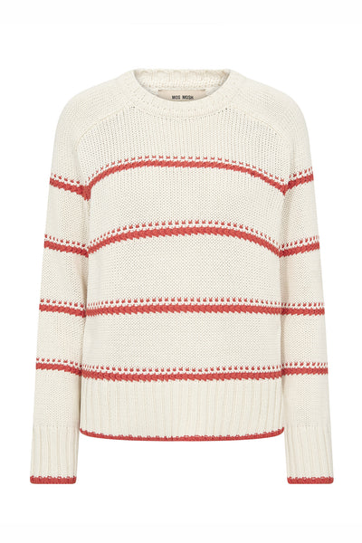 MMRola Bine Stripe Crewneck Kn Spicy Orange - 176680 Thumbnail