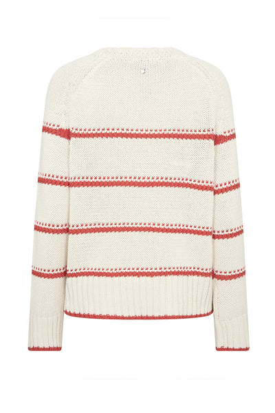 MMRola Bine Stripe Crewneck Kn Spicy Orange - 176680 Thumbnail