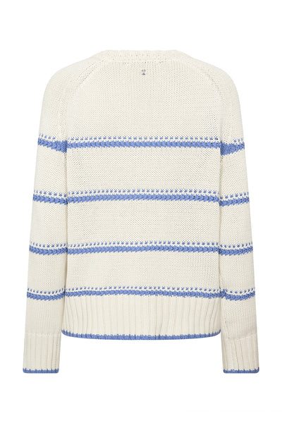 MMRola Bine Stripe Crewneck Kn ULTRAMARINE - 176680 Thumbnail
