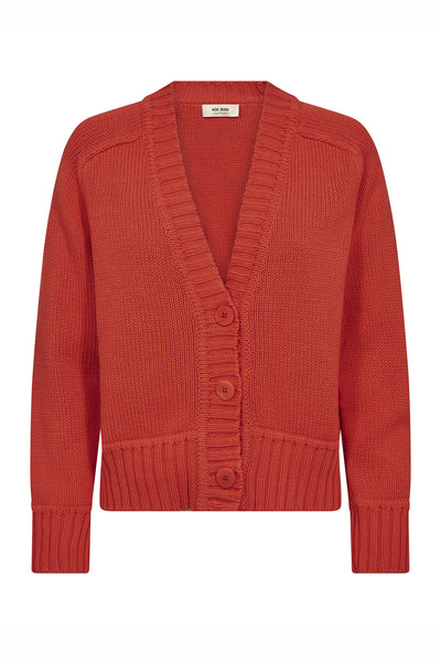 MMRola Bine V-Neck Knit Cardig Spicy Orange - 176690 Thumbnail