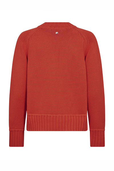 MMRola Bine V-Neck Knit Cardig Spicy Orange - 176690 Thumbnail