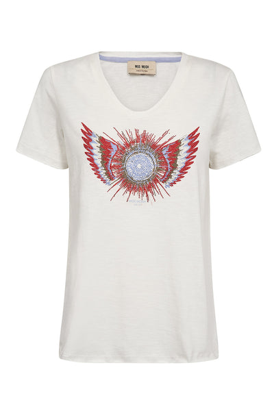 MMRomi Gethi O-SS Glam Tee ECRU - 176780 Thumbnail