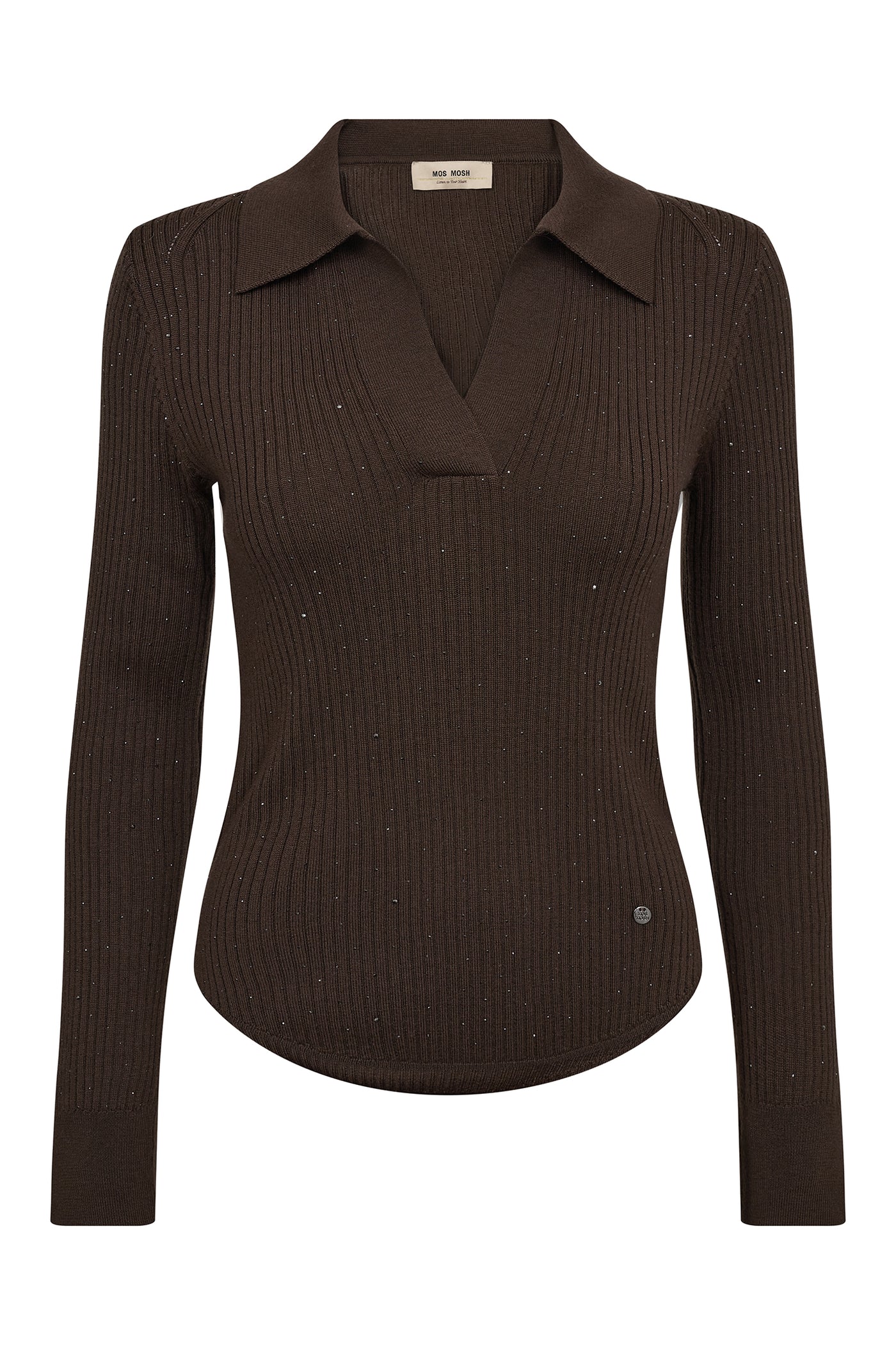 MMRonika Wool Knit Polo Bracken - 175380