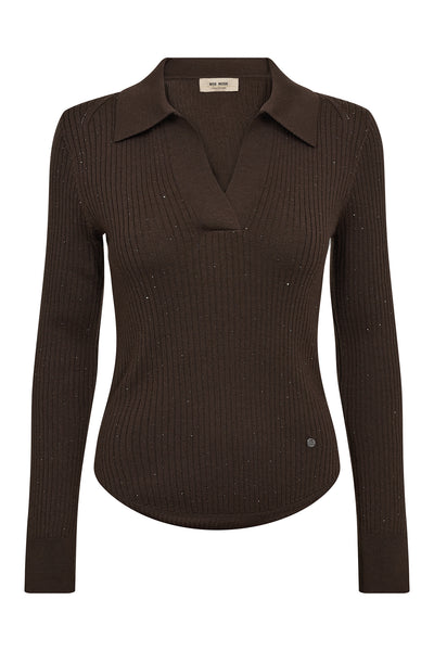 MMRonika Wool Knit Polo Bracken - 175380 Thumbnail