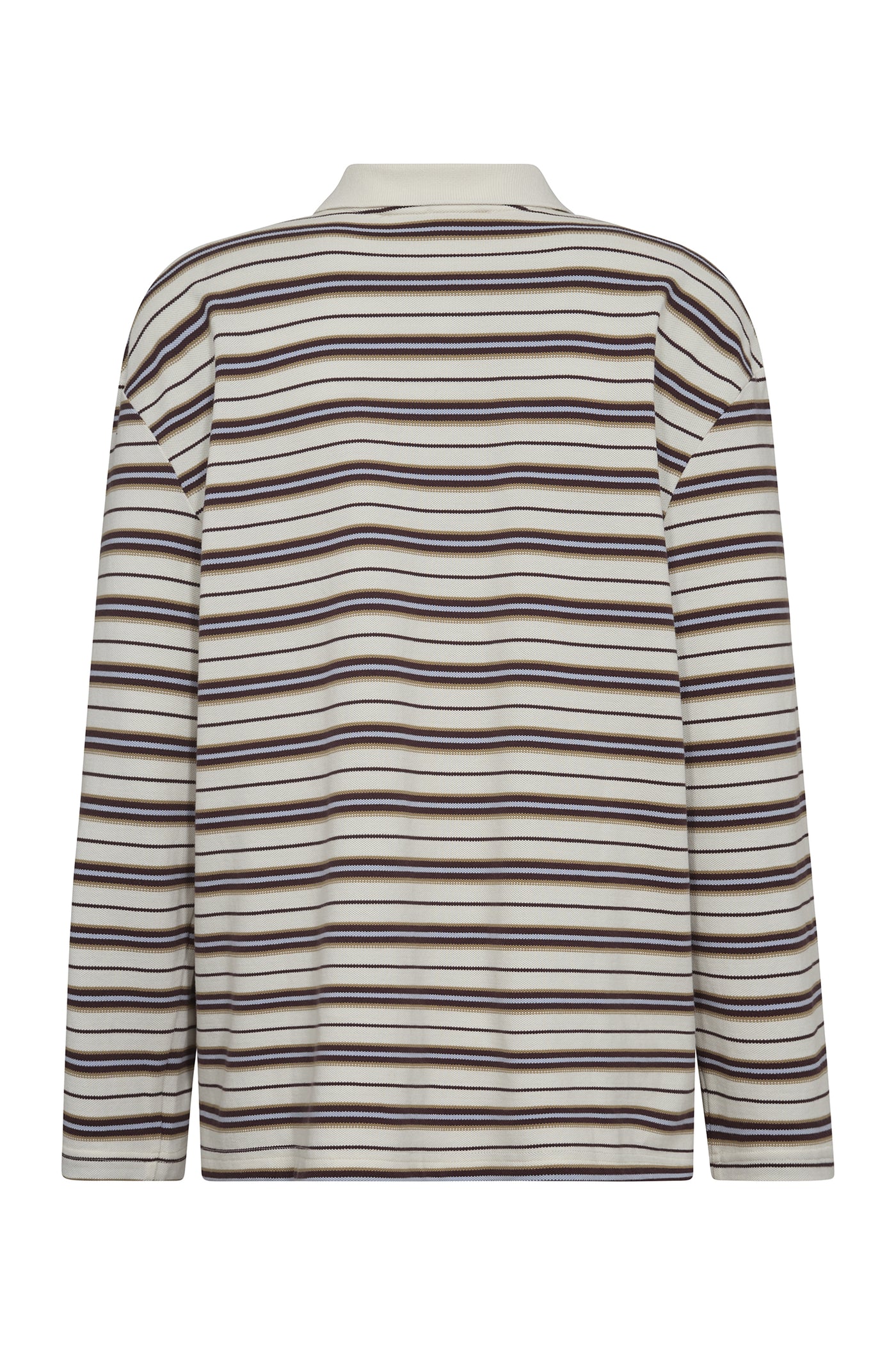 MMRossett LS Stripe Polo Tee Brunnera Blue - 172760