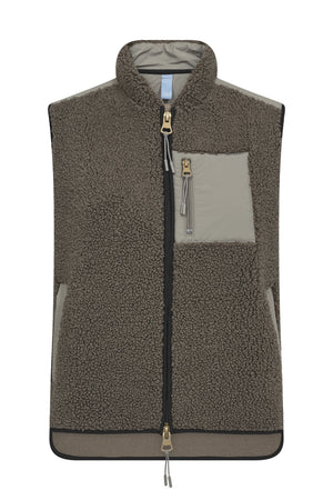 MMRowe Eli Teddy Vest Dusty Olive - 179570