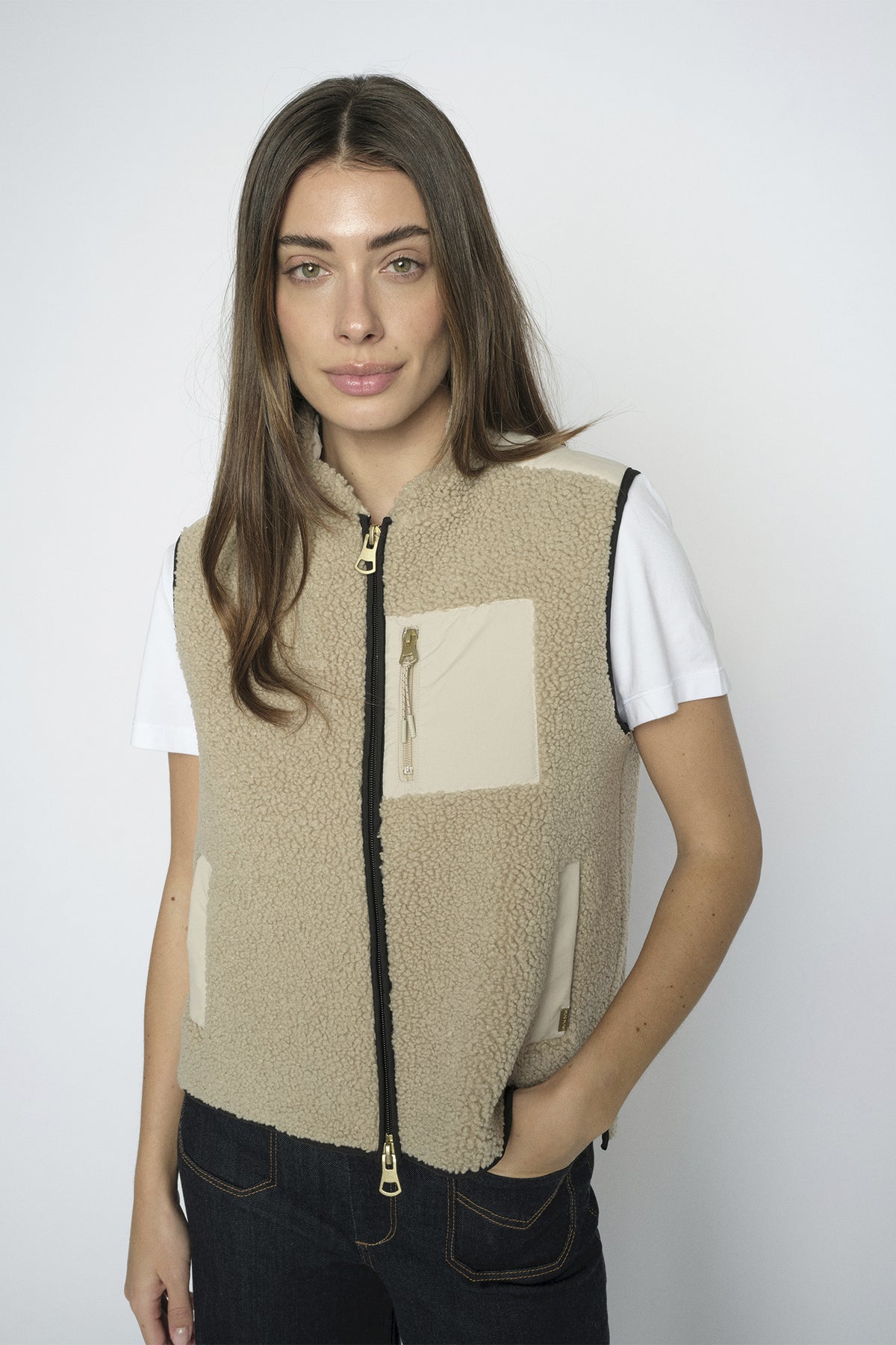 MMRowe Eli Teddy Vest Feather Gray - 179570