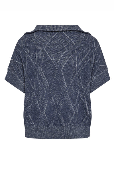 MMSalma SS Knit Vest Crown Blue - 176740 Thumbnail