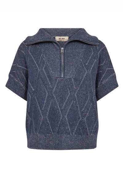 MMSalma SS Knit Vest Crown Blue - 176740 Thumbnail