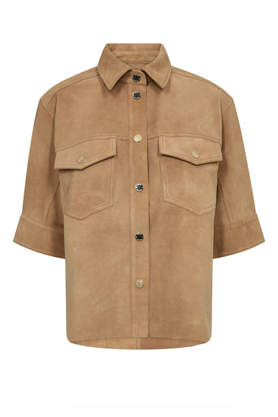 MMSigga SS Suede Shirt TAN - 177640 Thumbnail