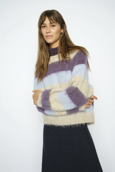 MMSuvi Stripe Knit Sweet Grape - 182780 Thumbnail
