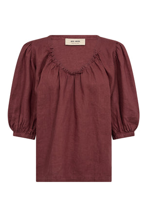 MMTaissa Linen Blouse Cowhide - 160160