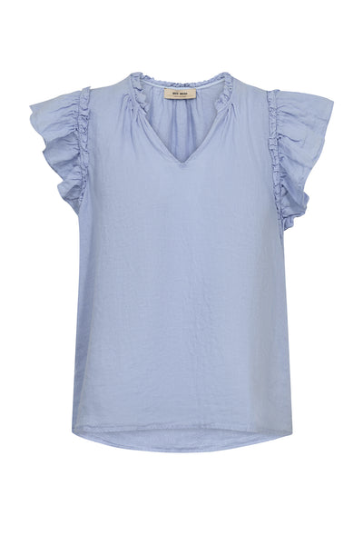 MMTea Linen Blouse Brunnera Blue - 178100 Thumbnail