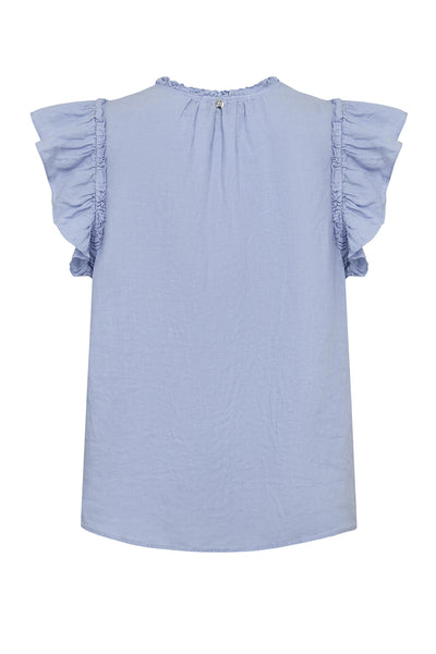 MMTea Linen Blouse Brunnera Blue - 178100 Thumbnail