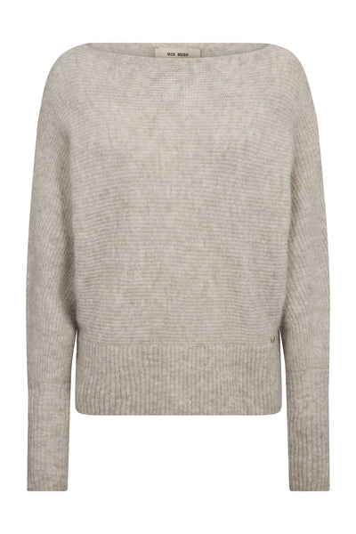 MMThora Boatneck Knit Feather Gray - 182750 Thumbnail