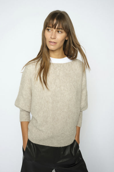 MMThora Boatneck Knit Feather Gray - 182750 Thumbnail