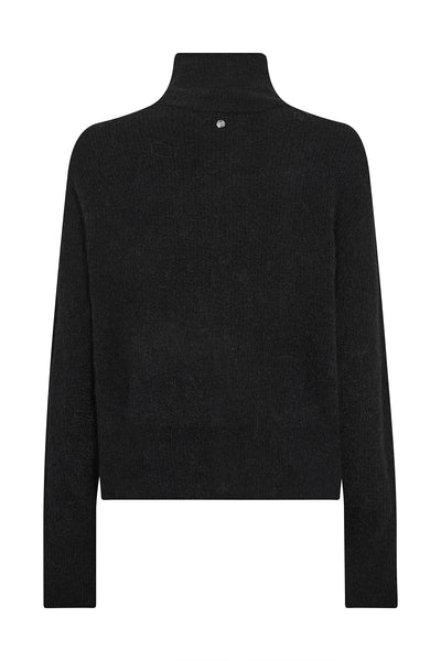 MMThora Knit Zip Cardigan Black - 182770 Thumbnail