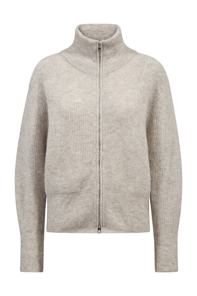 MMThora Knit Zip Cardigan Feather Gray - 182770 Thumbnail