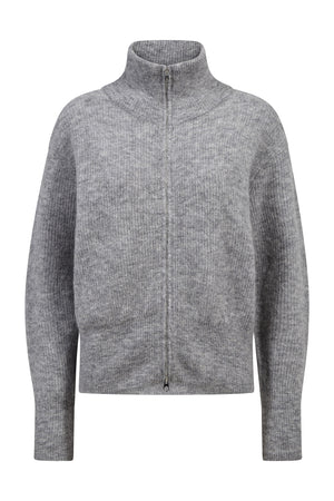 MMThora Knit Zip Cardigan Grey Melange - 182770