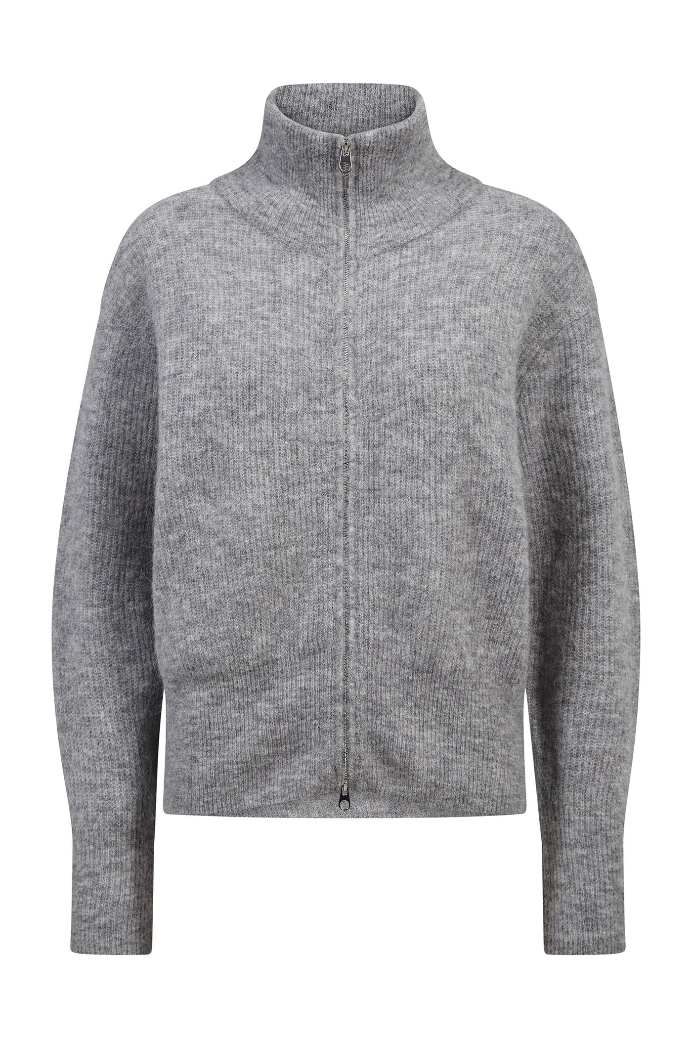 MMThora Knit Zip Cardigan Grey Melange - 182770