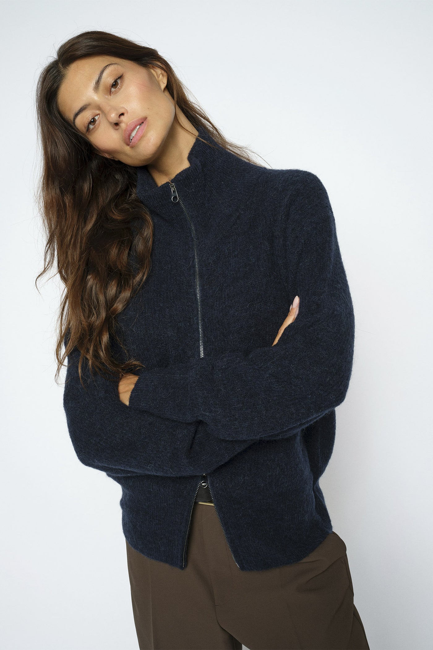 MMThora Knit Zip Cardigan Salute Navy - 182770