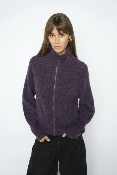 MMThora Knit Zip Cardigan Sweet Grape - 182770 Thumbnail