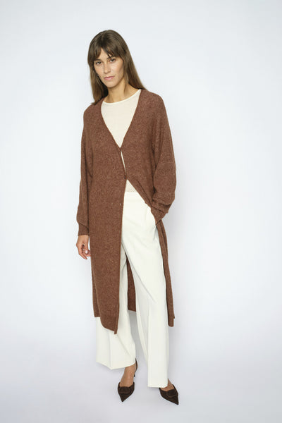 MMThora Longline Cardigan Downtown Brown - 182740 Thumbnail