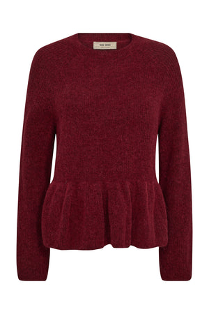 MMThora O-Neck Frill Knit 175390 Rhythmic Red