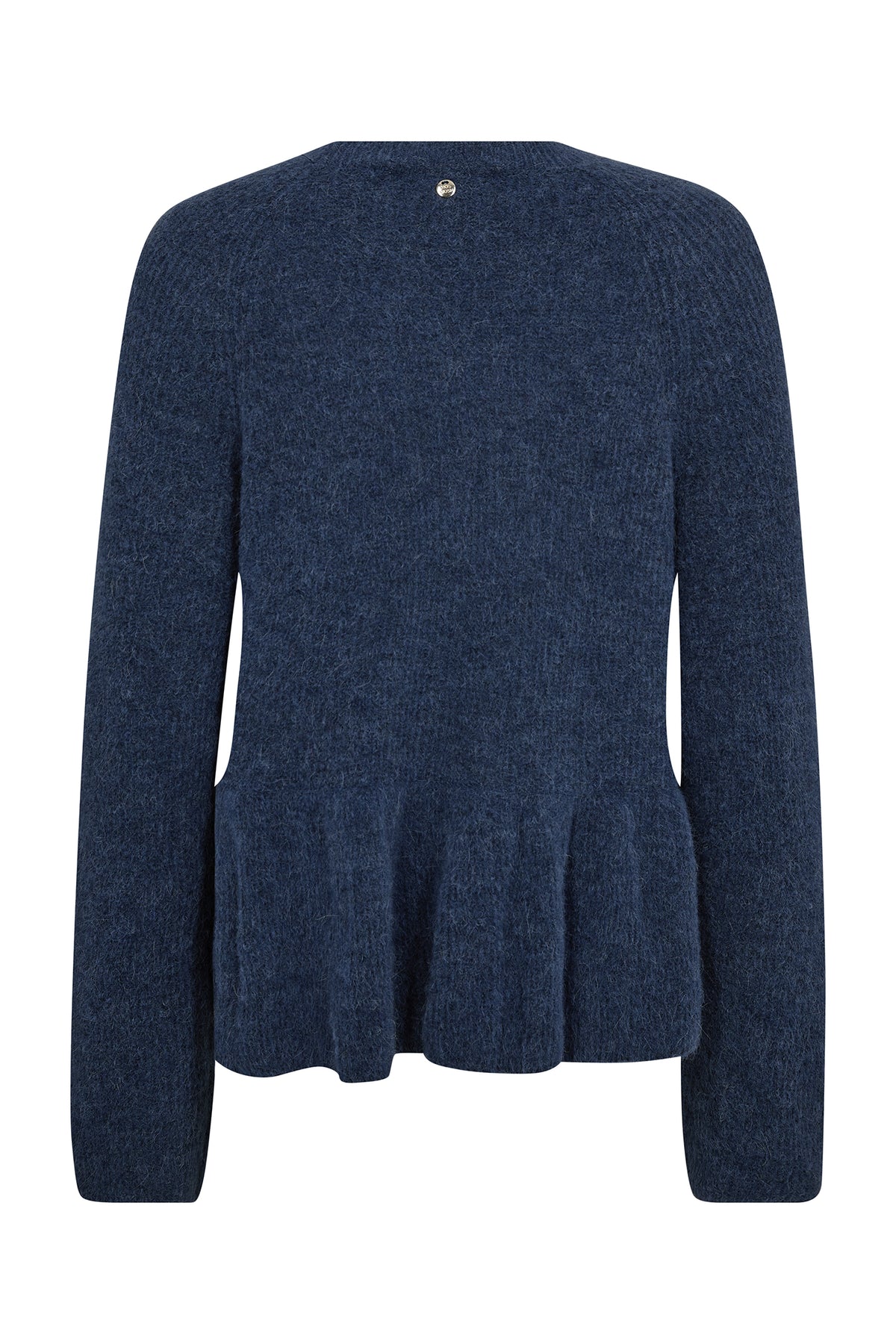 MMThora O-Neck Frill Knit Ensign Blue