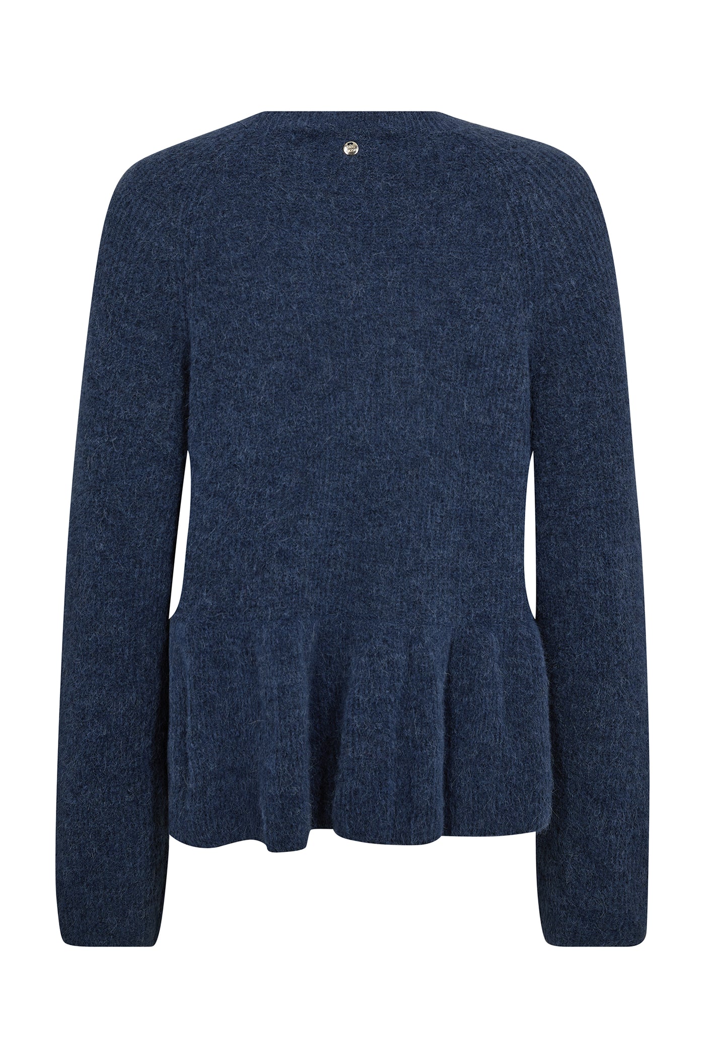 MMThora O-Neck Frill Knit Ensign Blue