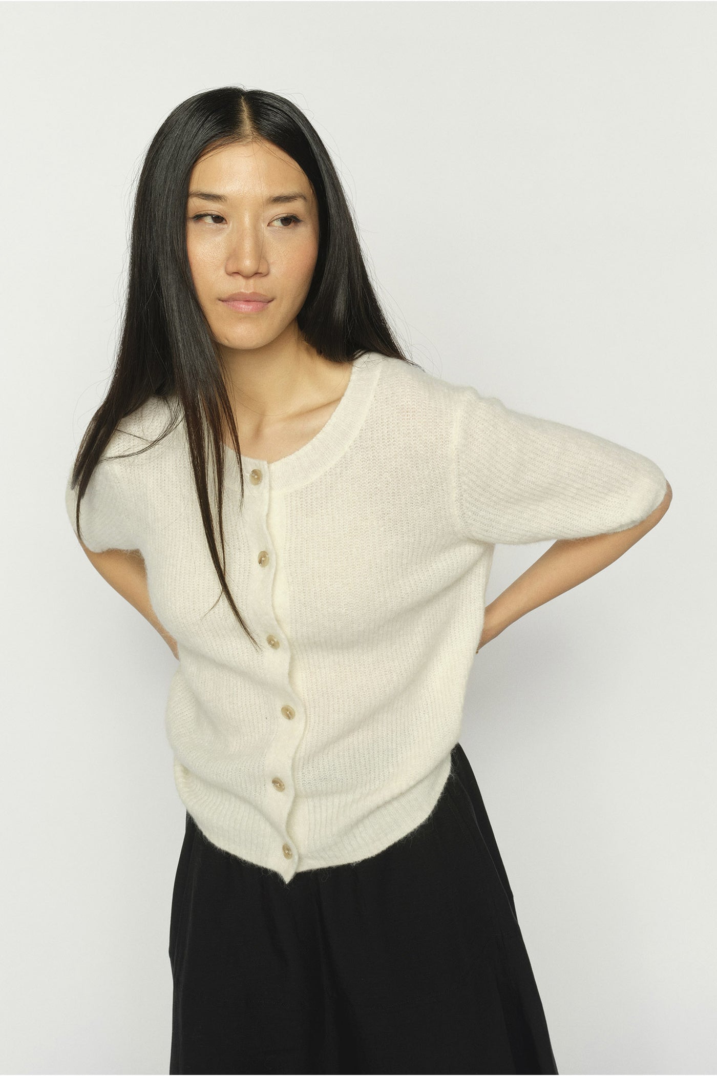 MMThora SS Knit Cardigan ECRU - 177550