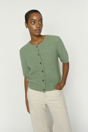 MMThora SS Knit Cardigan Turf Green - 177550