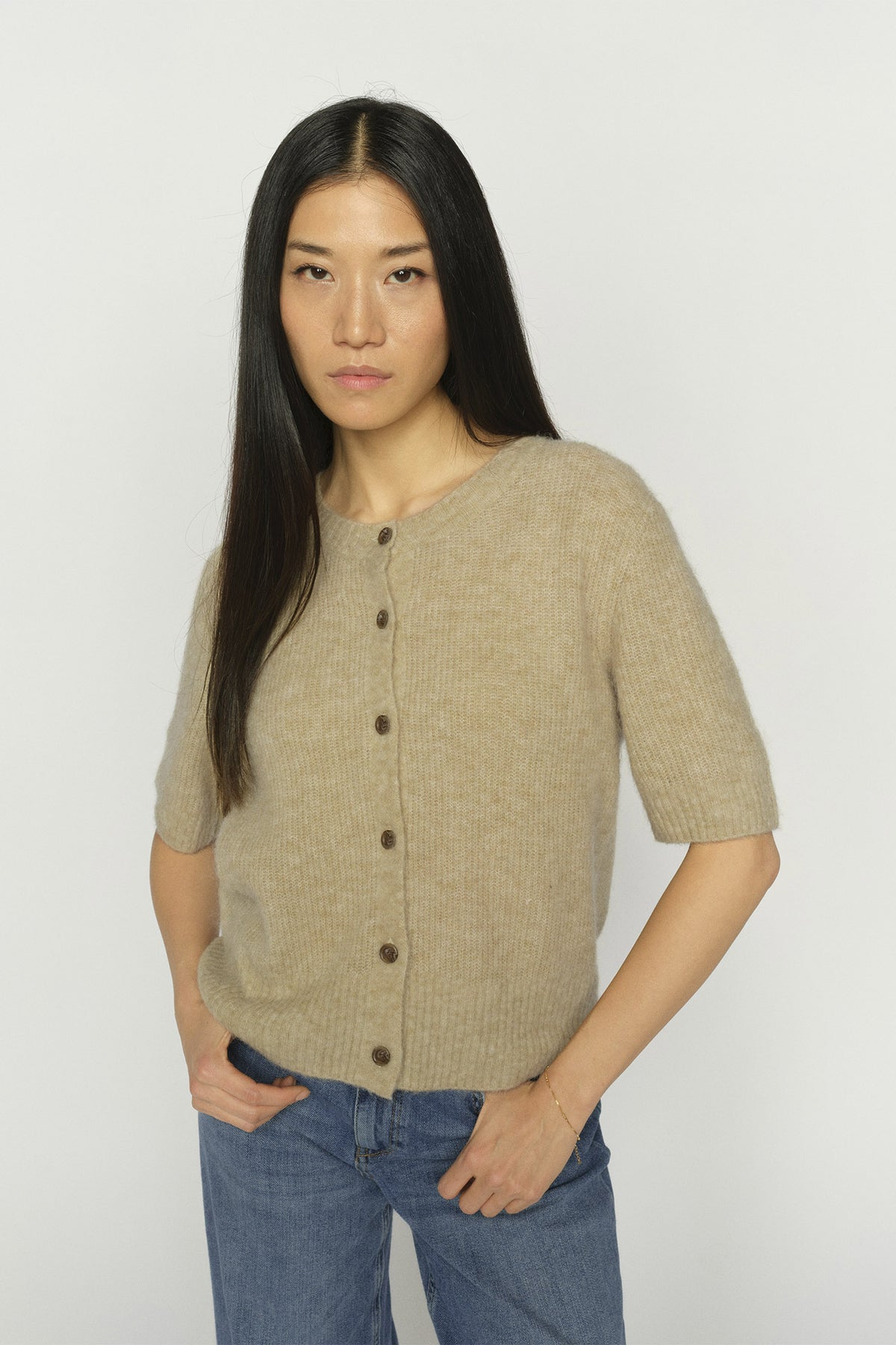 MMThora SS Knit Cardigan Twill - 177550