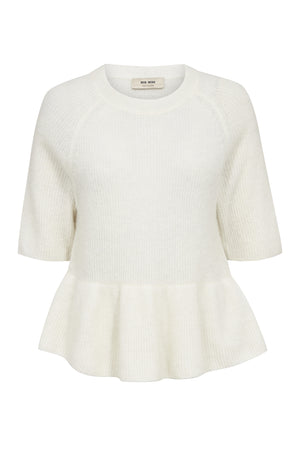 MMThora SS O-Neck Frill Knit ECRU - 177530