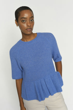 MMThora SS O-Neck Frill Knit ULTRAMARINE - 177530